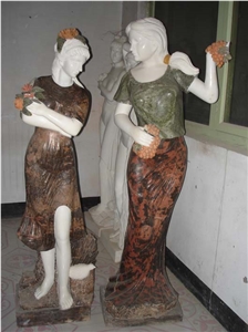 Figure Marble Sculpture,Marble Statue,Stone Carving, Han White Marble Statues