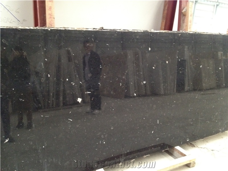 Manmade Stone Black Marquina Artificial Marble Slab