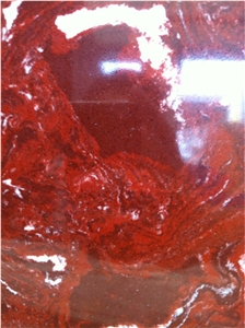 Manmade Stone Red Artificial Marble Slab