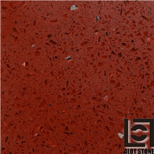 Quartz Stone Manmade Stone/Engineered Stone Tiles- Red with Mirror