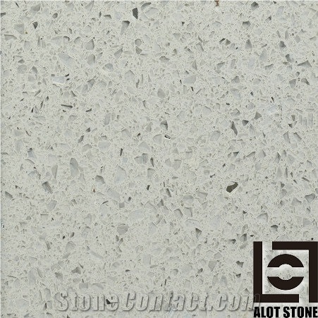 Quartz Stone with White Mirrors Solid Surface Engineered Stone Sample Tiles