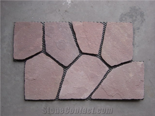 Rust Slate Flagstone,Meshwork Slate Flooring Pavers, Rustic Slate Slate Tiles & Slabs