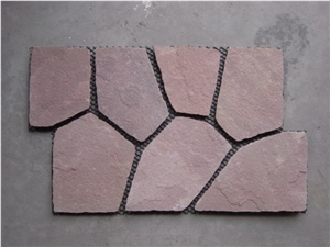 Rust Slate Flagstone,Meshwork Slate Flooring Pavers, Rustic Slate Slate Tiles & Slabs