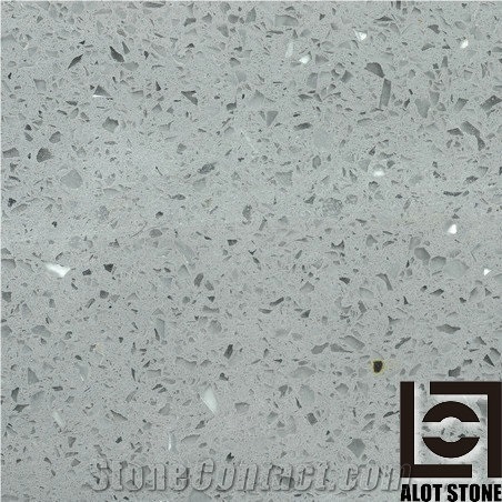 Solid Surface Grey Quartz Stone Engineered Stone Tile,Grey with Mirros Manmade Stone