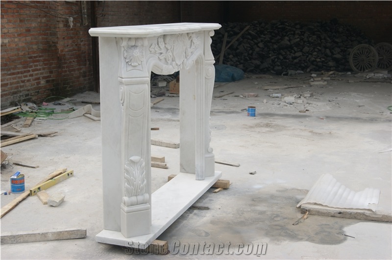 White Marble Fireplaces, Hunan White Marble Fireplace