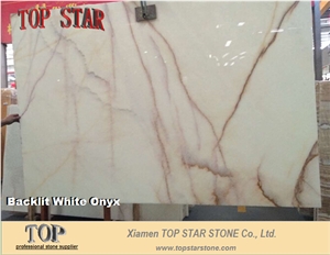 Natural Jade White Onyx with Red Lines