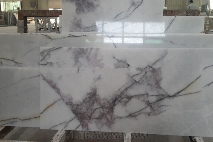 Turkish Lilac Marble White Marble with Grey Veins