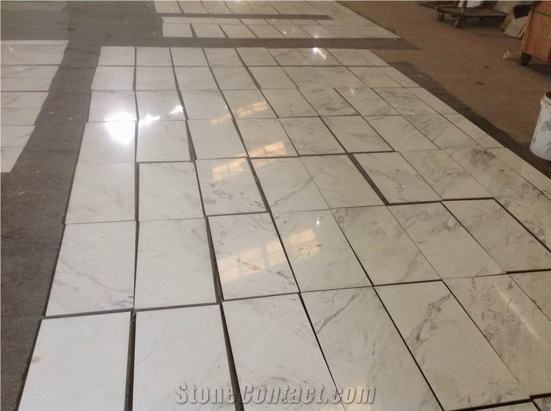 White Volakas Imperial Marble Floor