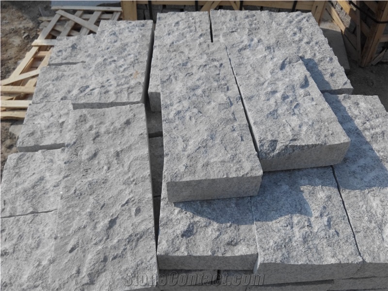 Rough Surface Granite Paver,Rough Paving Stone, G375 Grey Granite Cube Stone & Pavers