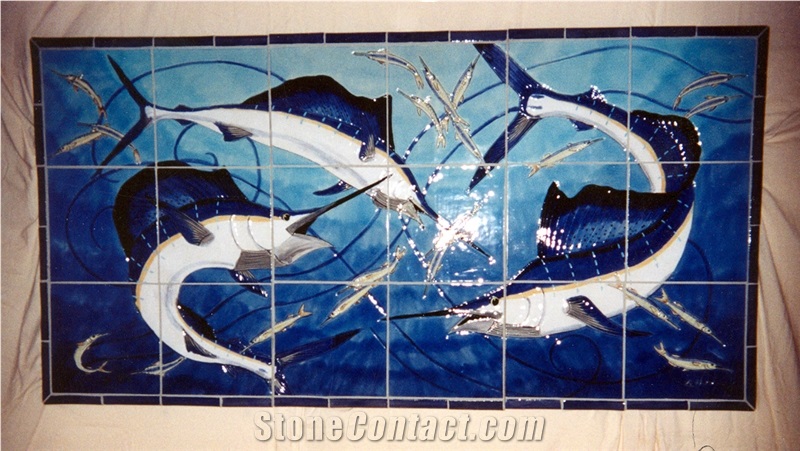 Hand-Painted Porcelain Murals for Pool, Shower, and Anywhere