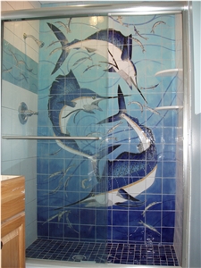 Hand-Painted Porcelain Murals for Pool, Shower, and Anywhere