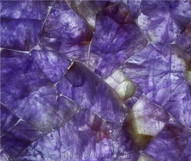 Semi-Precious Purple Slabs, Tiles, Basins, and Decor