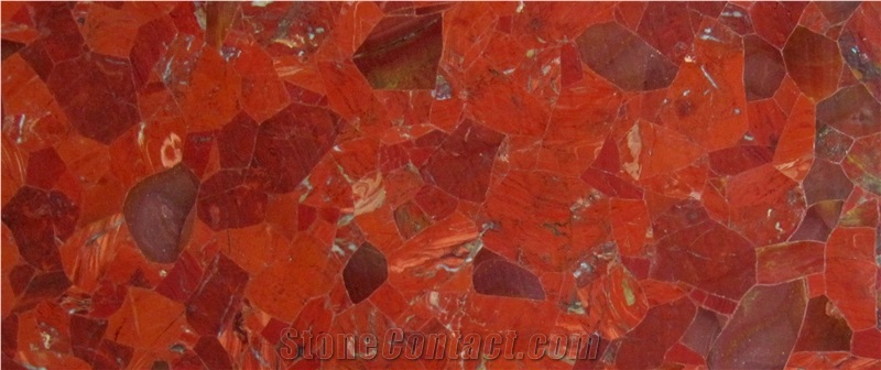 Semi-Precious Slabs, Tile, Basins, and Decor Reds and Rose Colors
