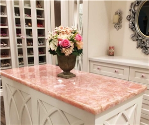Semi-Precious Slabs, Tile, Basins, and Decor Reds and Rose Colors
