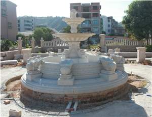 Garden Fountain, Yellow Granite Fountain, Landscaping Decoration, Rolling Wall Fountain