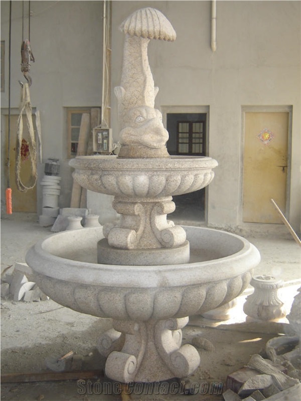 Granite Garden Fountains, Sunny Yellow Granite Fountain, Sculpture Fountain, Carving Stone, G682 Granite Fountain