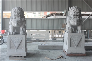 Granite Lions, Handcarved Sculpture, Sculptures for Hotel, Garden Sculptures