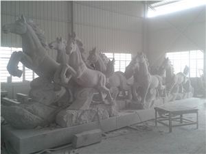 Horse Sculpture,Grey Granite Sculpture, Garden Sculpture, Handcarved Sculpture,Animal Sculpture