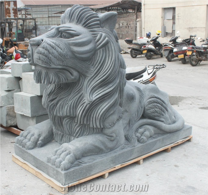 Lion Sculpture, Granite Lions, Outdoor Sculpture, Landscape Sculptures