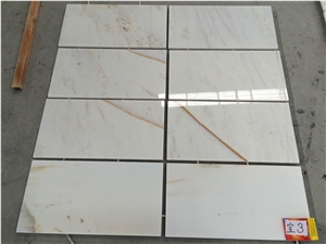 Beautiful Golden Thread Jade White Marble Tile, China White Marble