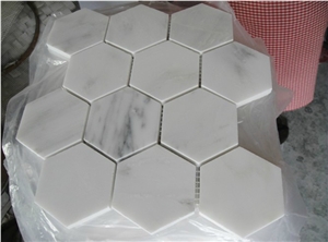 Beautiful White Marble Hexagon Mosaics