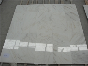 Fantastic Golden Thread Jade White Marble Slabs & Tiles, China White Marble