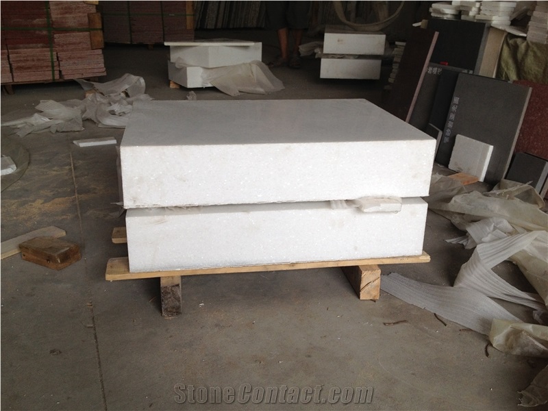 Fantastic Thick Plate Crystal White Marble