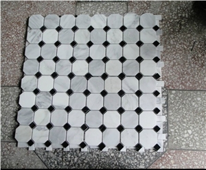 Fantastic White Marble Hexagon Mosaics