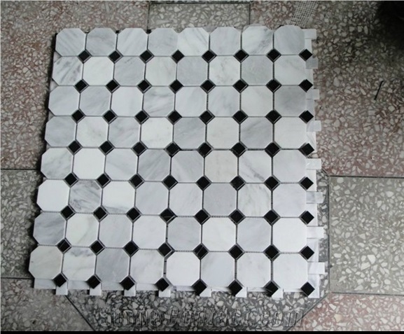 Luxury White Marble Hexagon Mosaics