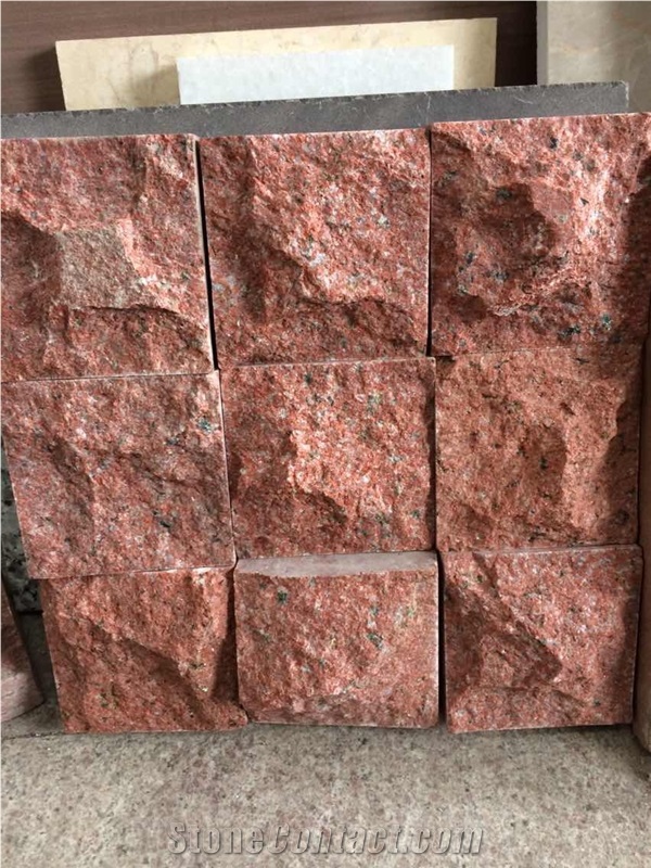 Natural China Red Granite Cultured Stone,Ledge Wall Cladding
