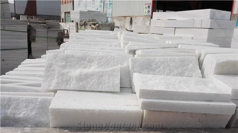 Nice Crystal White Marble Ledge Stone, China Crystal White Marble Ledge Stone
