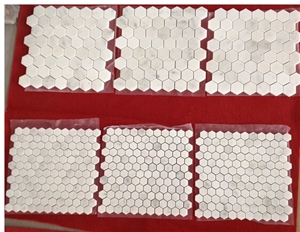 Nice White Marble Hexagon Mosaics