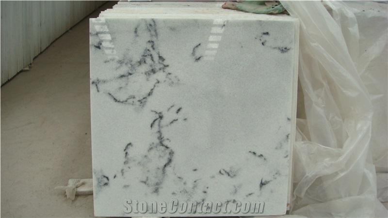 Popular China Landscape White Marble Slabs & Tiles, Crystal White Marble Slabs & Tiles