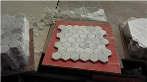 Sichuan White Marble Hexagon Mosaics, Jade White Marble Hexagon Mosaics
