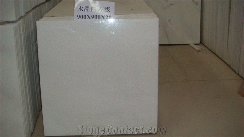 White Stone Slabs & Tiles, Crystal White Marble Slabs & Tiles