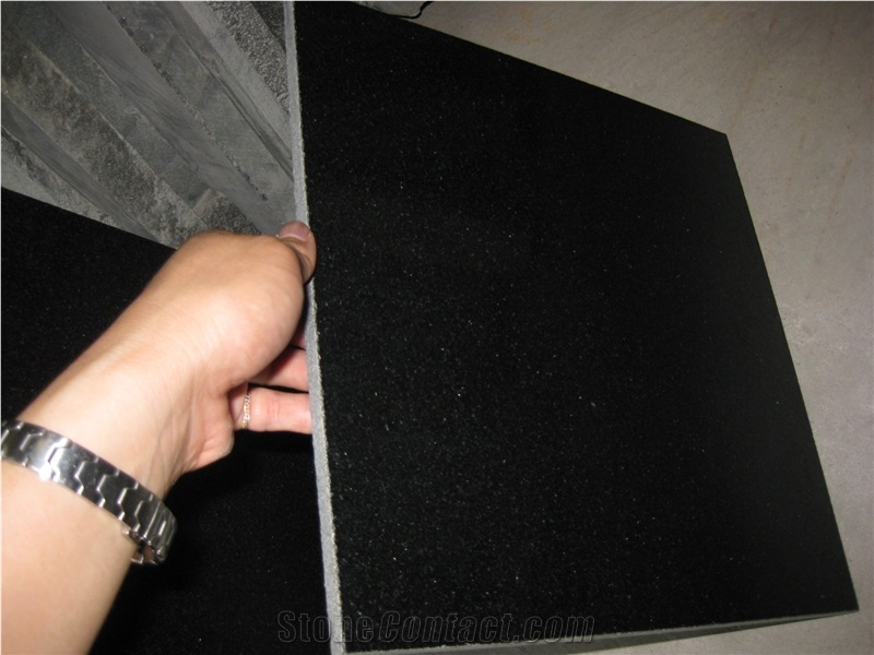 China Black Granite Tile , China Absolute Black Granite Tile , Black Granite Flooring Tiles