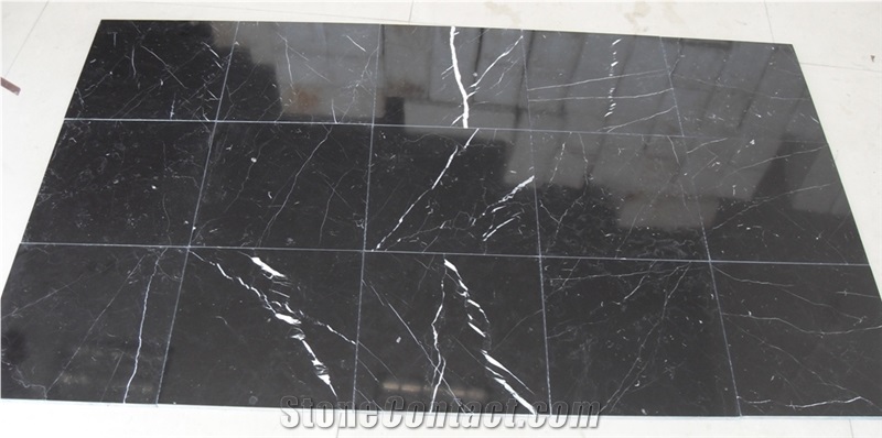 China Nero Marquina Marble Polishing Tile, China Black Marble Tile