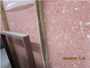 China Pink Manmade Marble Slab, Pink Artificial Stone