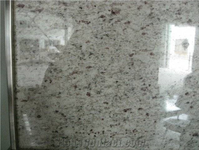 Galaxy White Granite Polished Slab, Indian White Granite