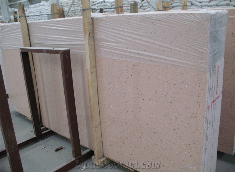 Pink Artificial Quartz Slab, China Artificial Pink Quartz Stone Tile