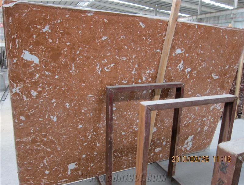 Red Artificial Stone Slab,China Red Manmade Marble