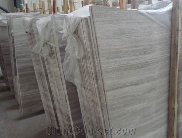 Wooden Grey Marble Polished Slab, China Grey Marble