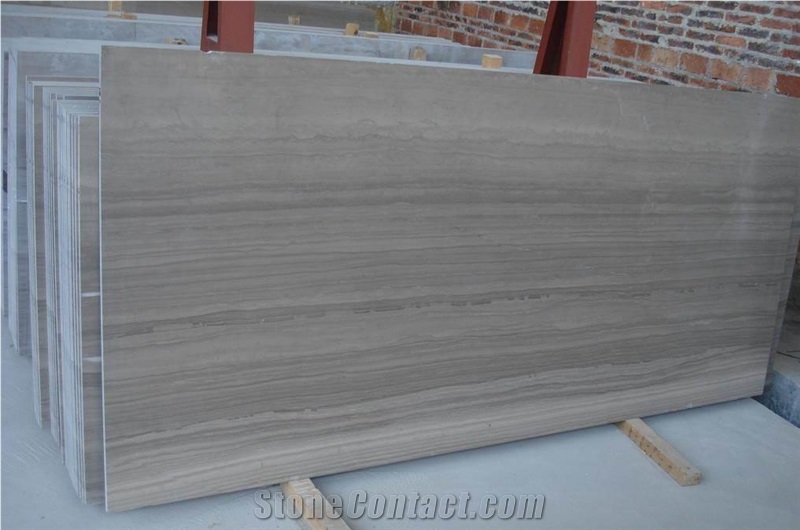 Wooden Grey Marble Polished Slab, China Grey Marble