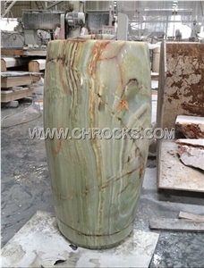 Green Onyx Pedestal Sinks,Green Onyx Barrel Basins