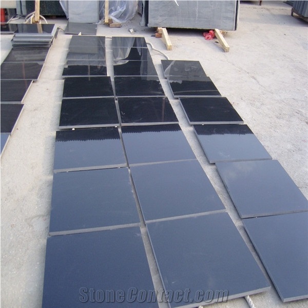 Absolute Black Granite Slabs Tiles, China Absolute Black Granite