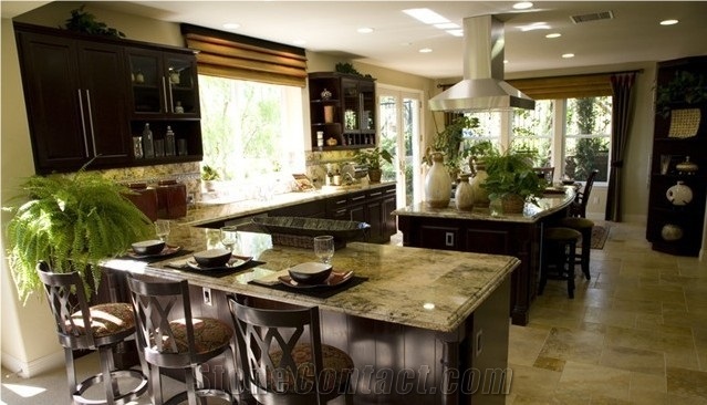 Dining Table Countertop Tiles, Grey Granite Kitchen Countertops