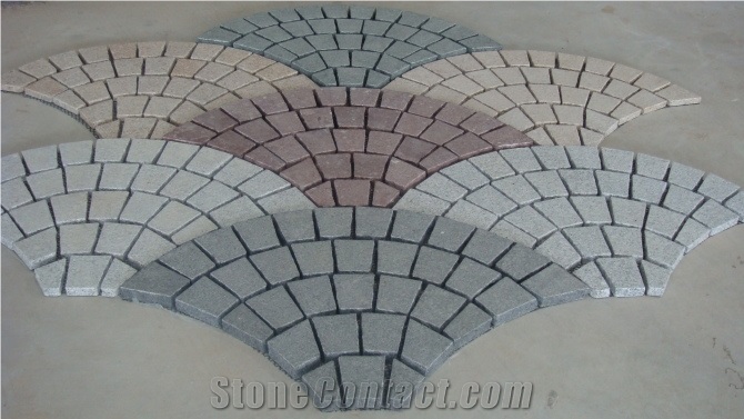 Multicolor Granite Paving Stone Cobblestone