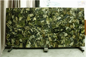 Resin Green Gemstone Tiles Semiprecious Wall Tiles