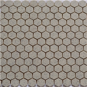 White Granite Hex Mosaic Tiles