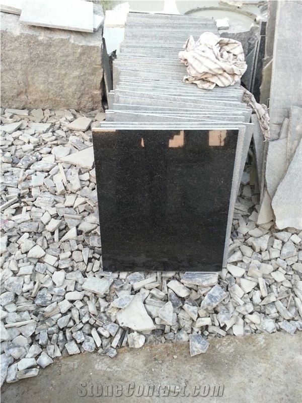 Black Pearl Granite Slabs, India Black Granite